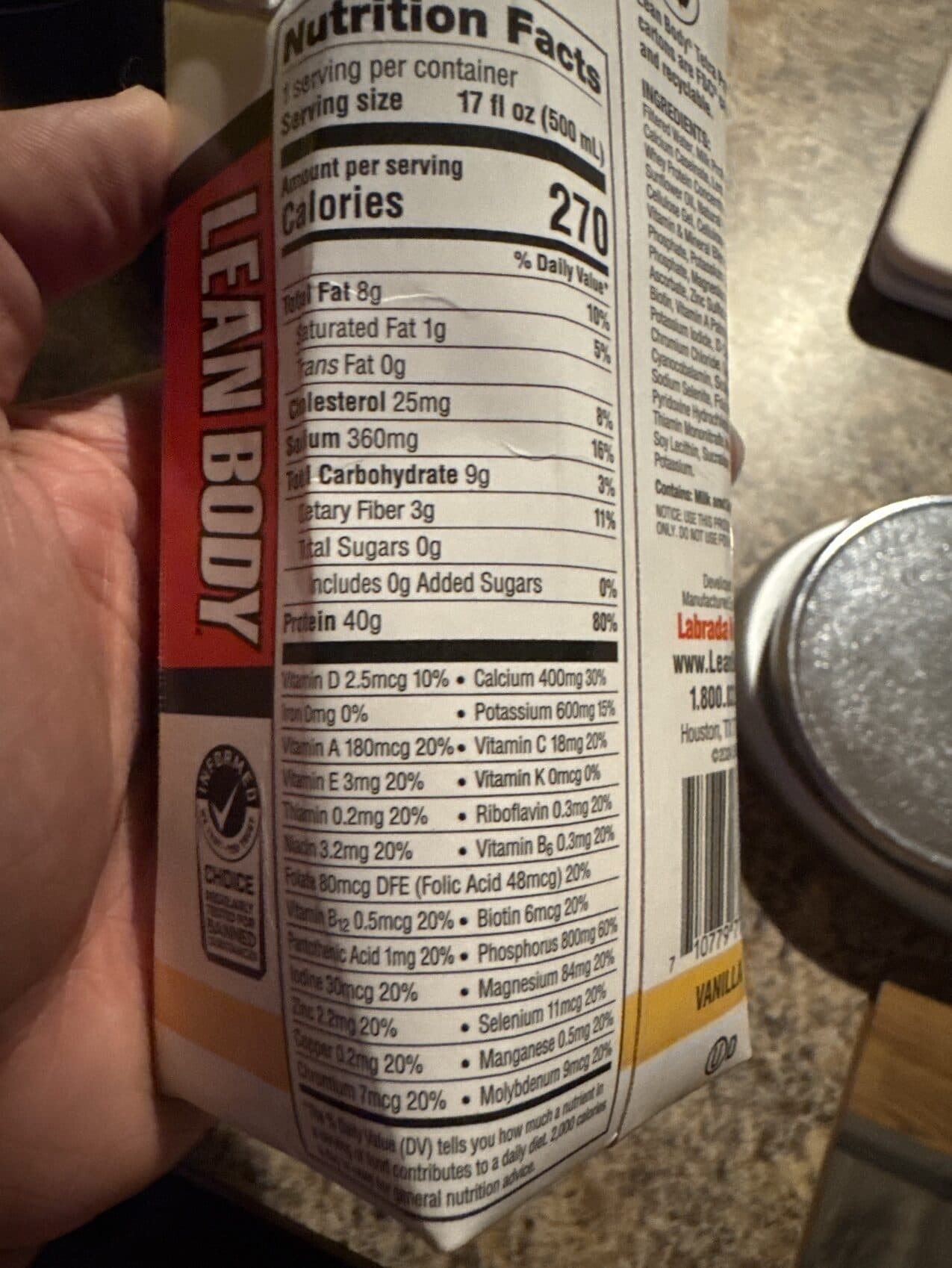 Lean Body Protein Shake packshot