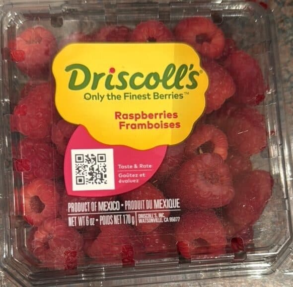 Driscoll's Raspberries packshot