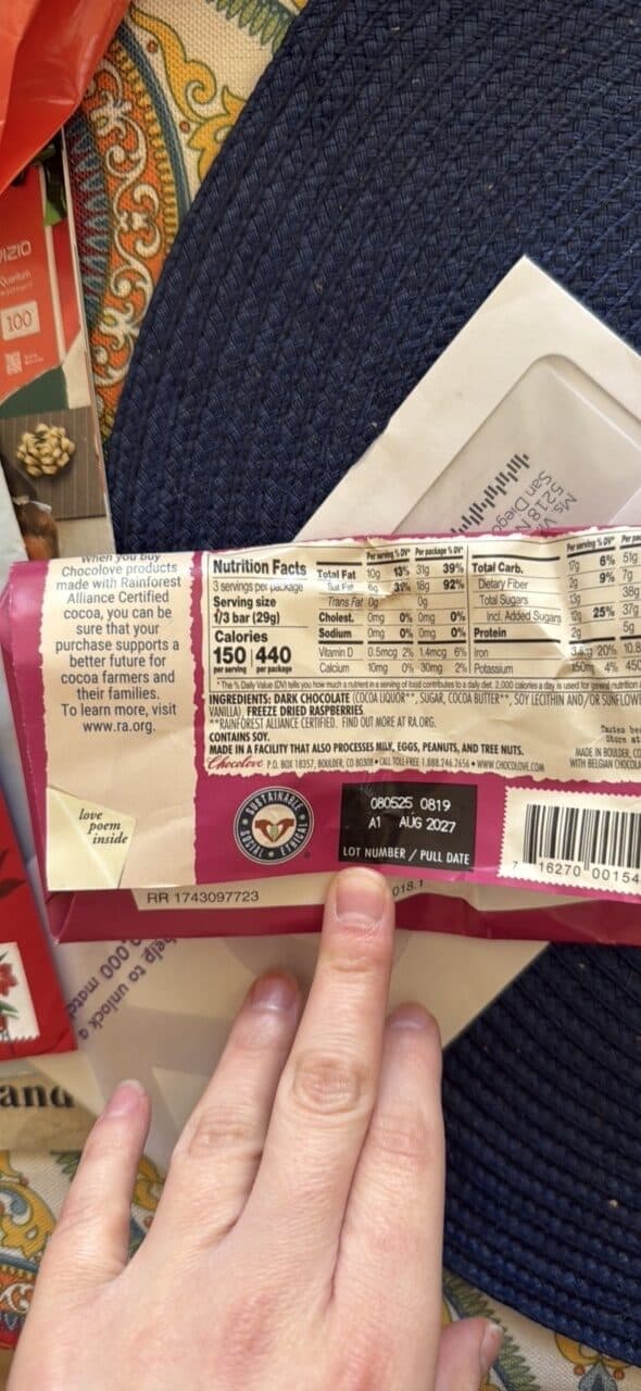 Chocolove Raspberries in Dark Chocolate packshot