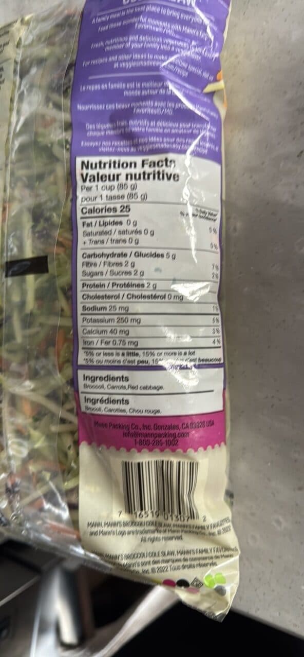 Mann's Broccoli Cole Slaw packshot