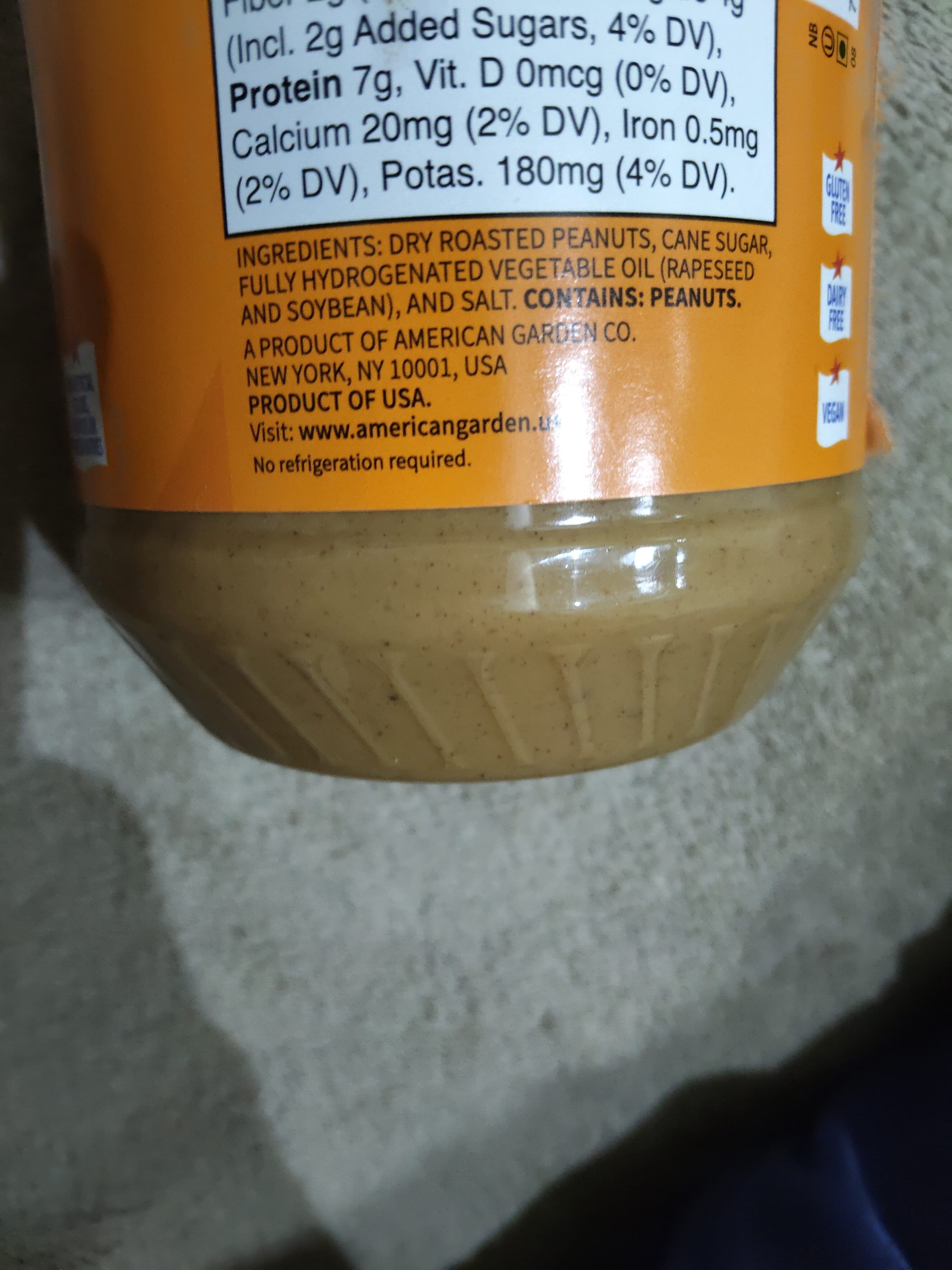 American garden Crunchy peanut butter packshot