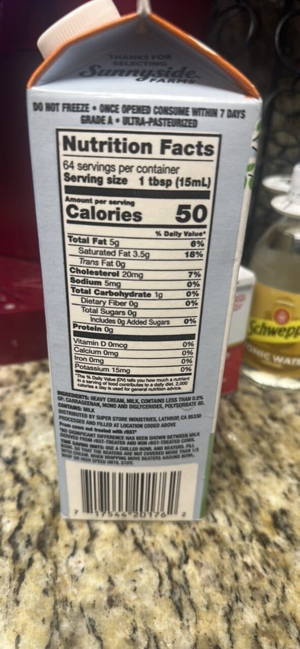 Sunnyside Farms Heavy Whipping Cream packshot