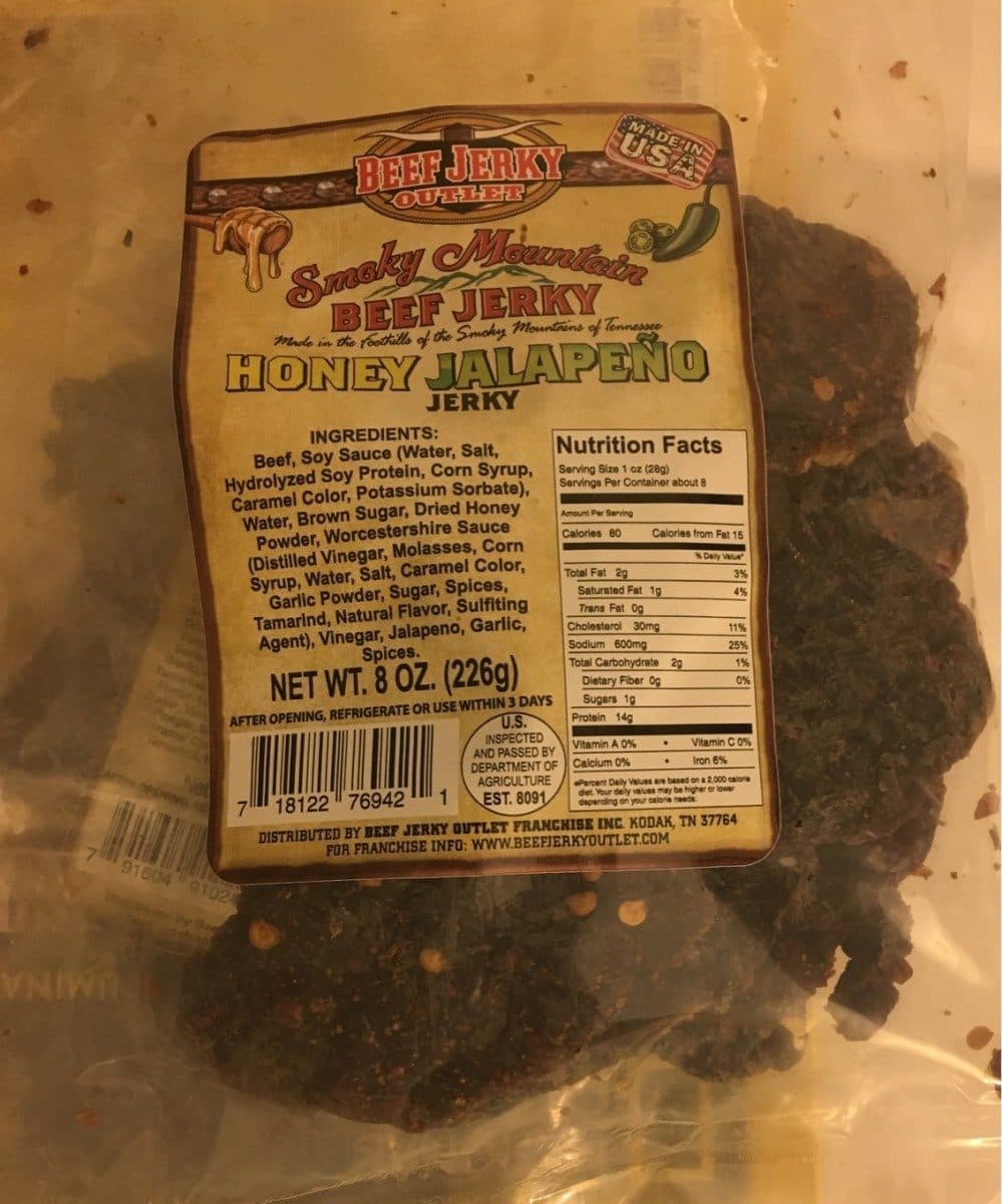 Beef jerky outlet Smoky Mountain Beef Jerky Honey Jalapeño packshot