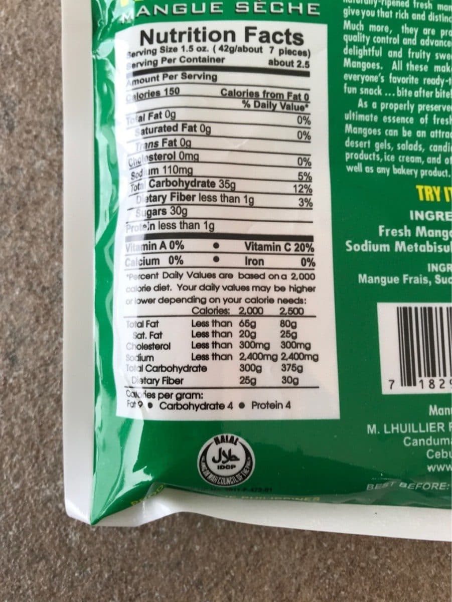 Open Food Facts Dried Mango packshot