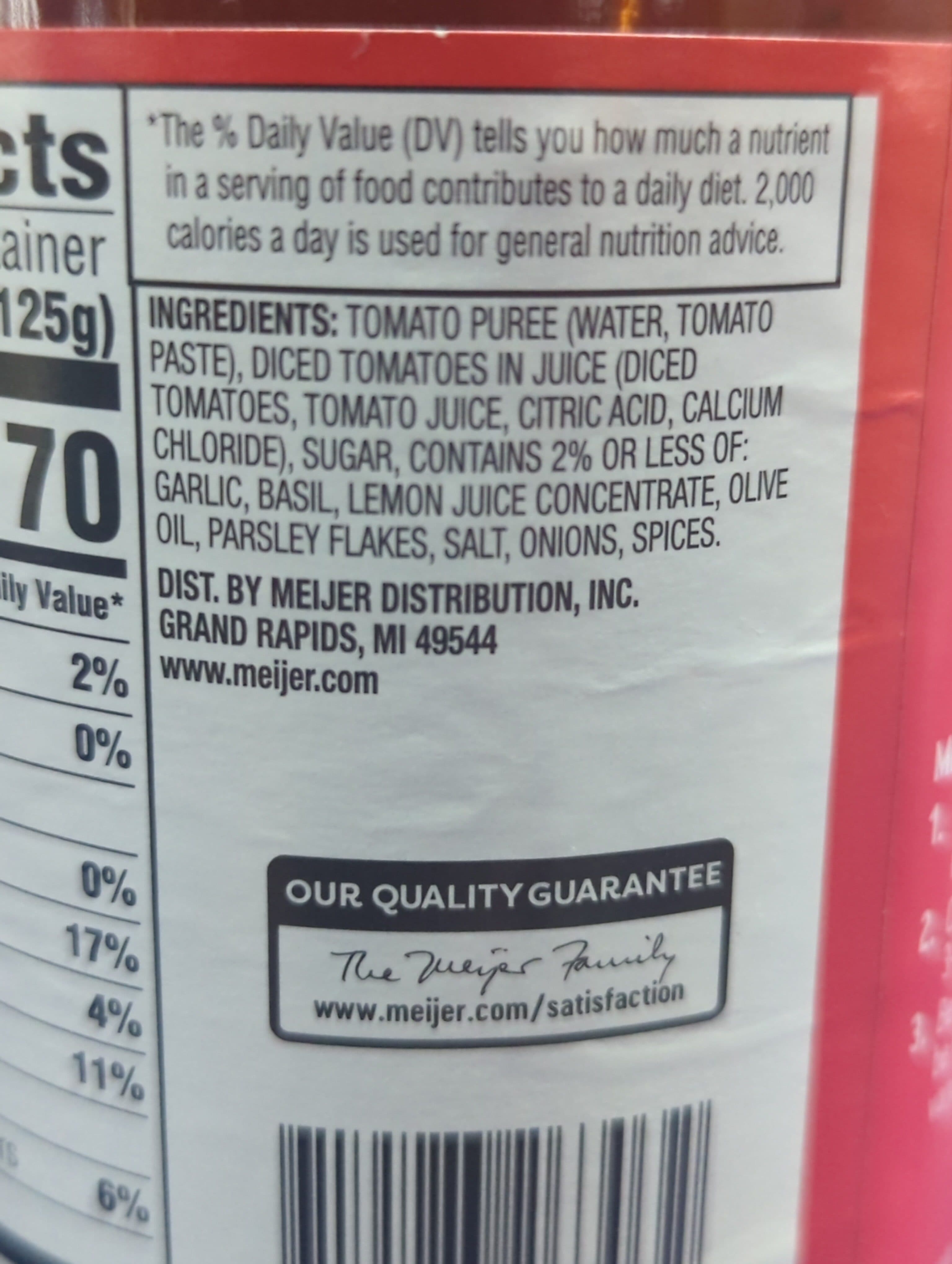 Meijer Meijer, pasta sauce, tomato & basil packshot