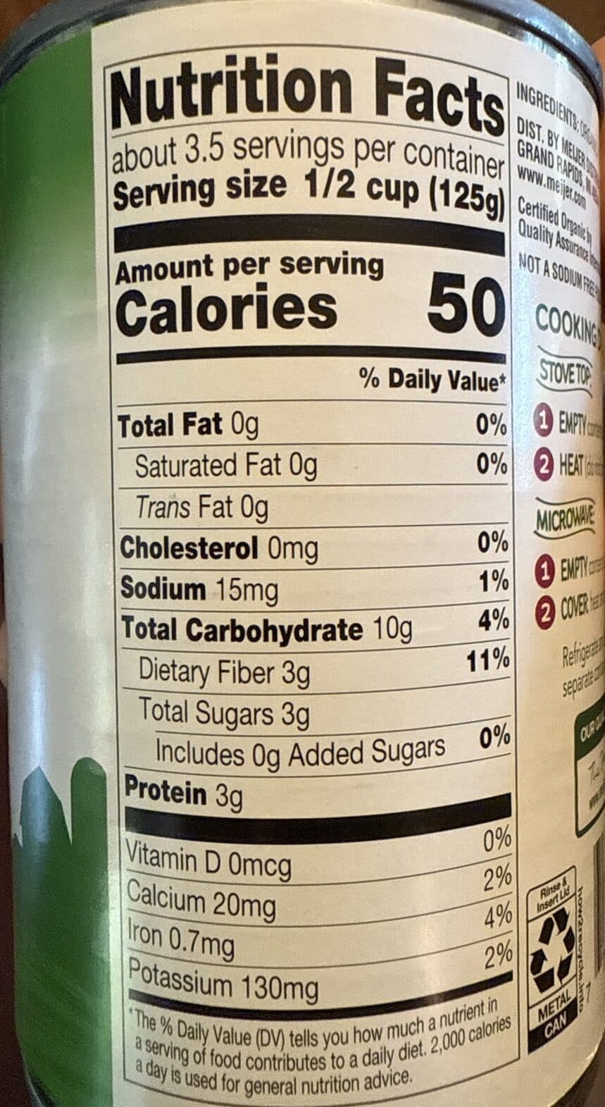 Meijer Organic sweet peas packshot
