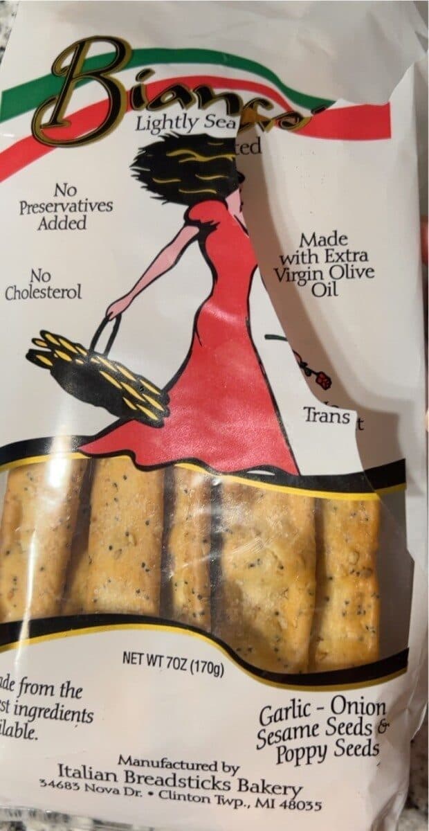 Italian Breadsticks Bakery Lightly salted breadstick packshot