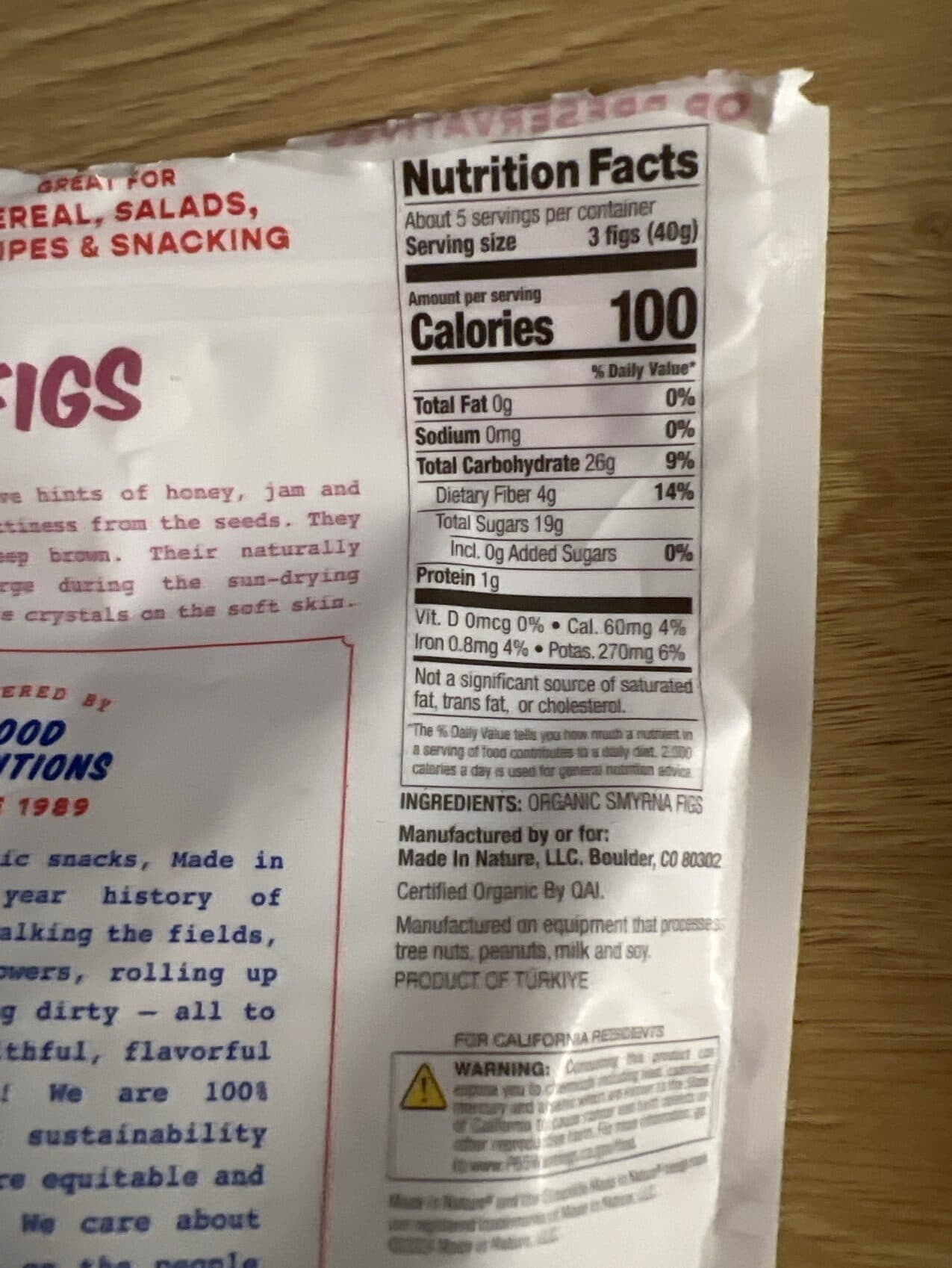 Made In Nature Organic Dried Smyrna Figs packshot