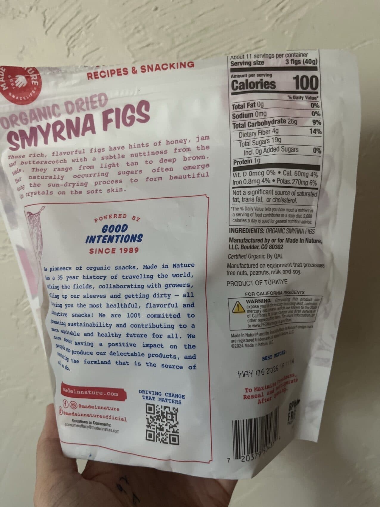Made In Nature Llc Organic Dried Calimyrna Figs Fruit packshot