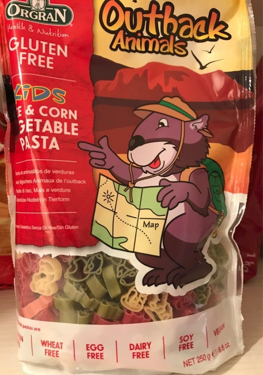 Orgran Orgran, outback animals vegetable pasta shapes packshot