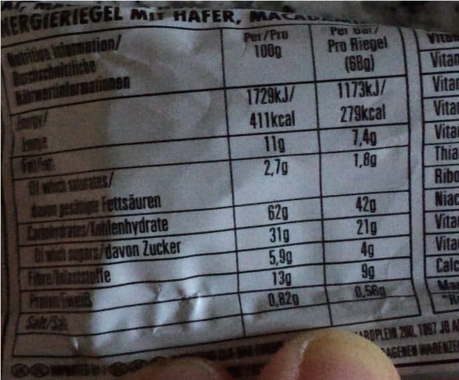Clif Bar White Chocolate Macadamia Nut Flavour Energy Bar packshot
