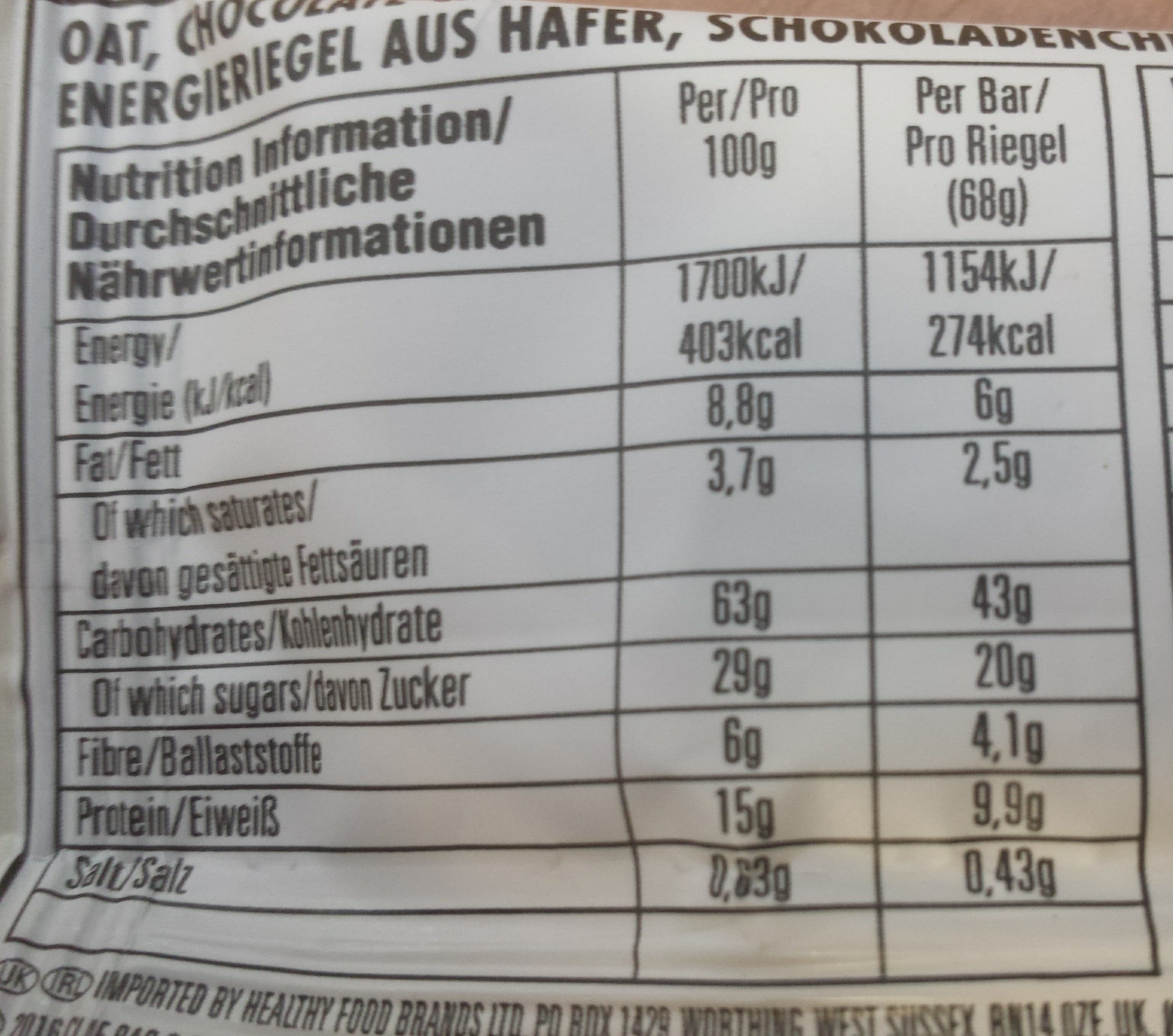 Clif bar Coconut Chocolate Chip packshot