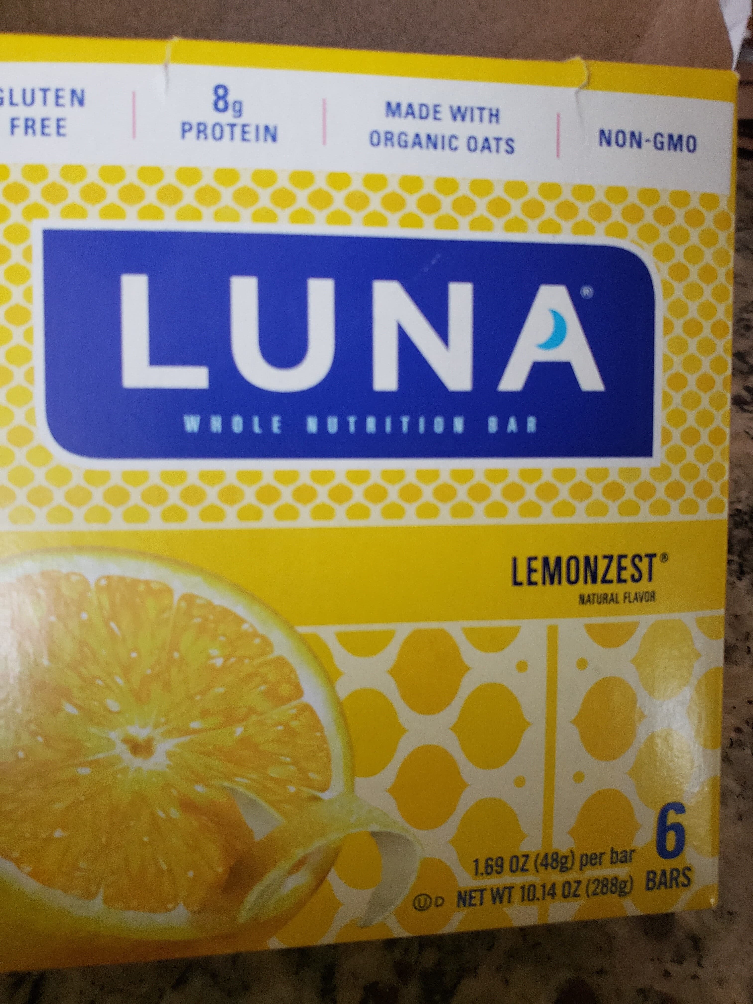 LUNA LUNA Whole Nutrition Bar LemonZest Natural Flavor packshot