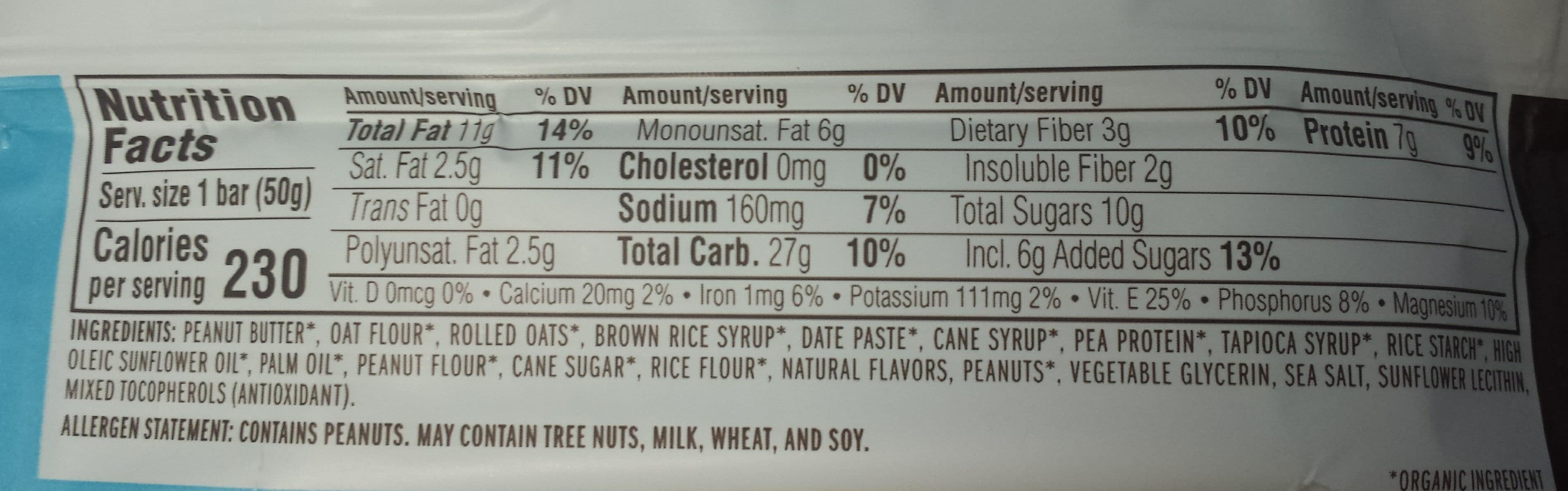 Clif Bar Clif Organic Nutter Butter Bar Peanut Butter Energy Bar packshot