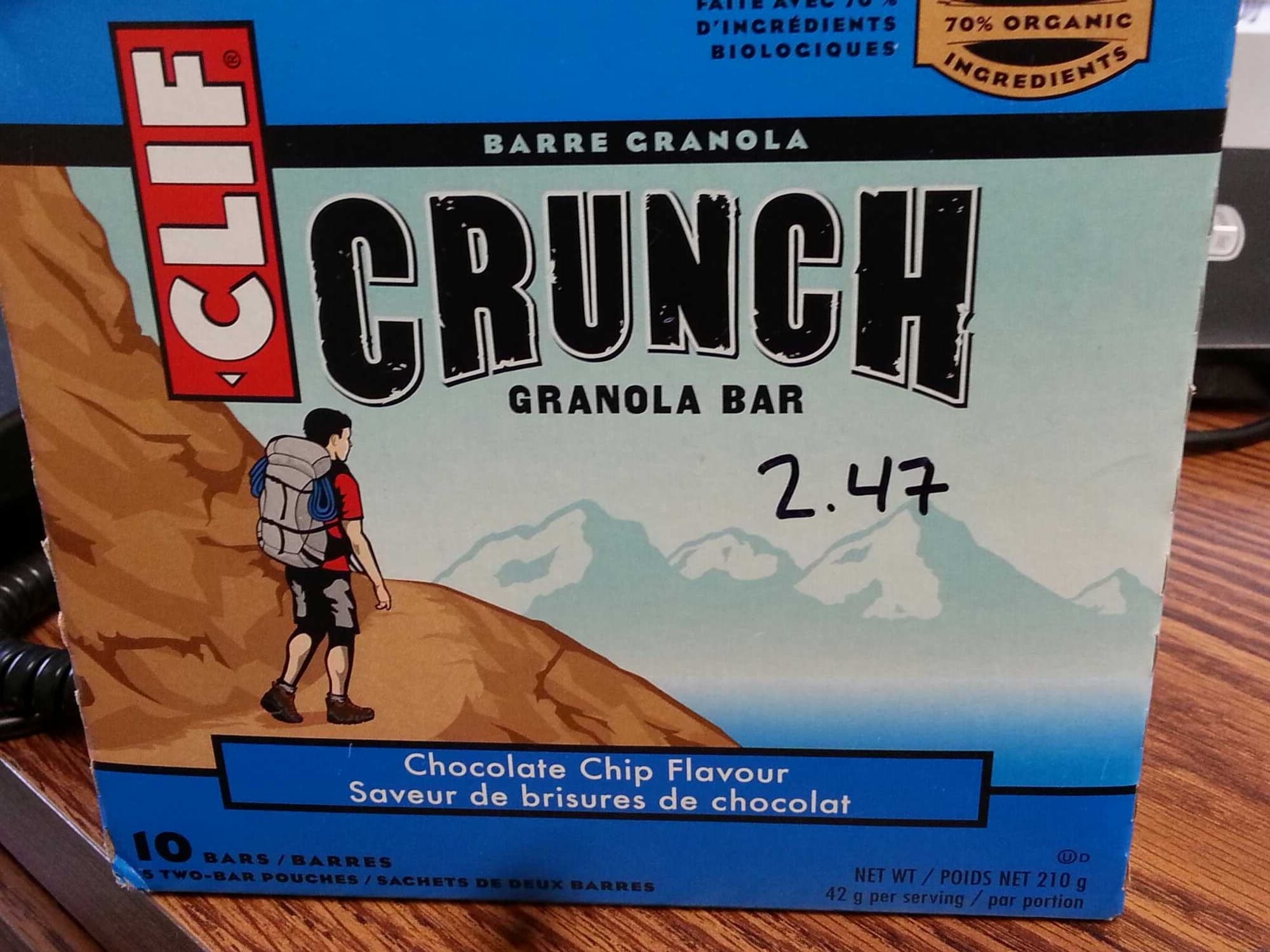 Open Food Facts Crunch Granola Bar Chocolate Chip Flavour packshot