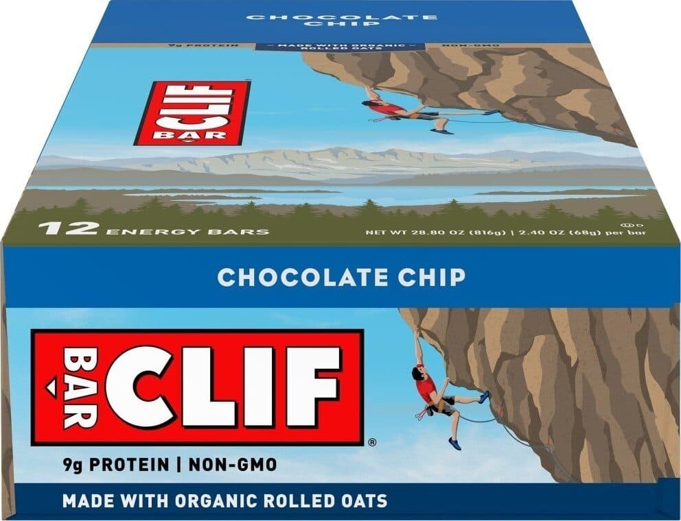 Clif Chocolate chip energy bars packshot