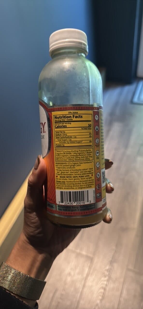 GT's Gingerade Organic & Raw Kombucha packshot