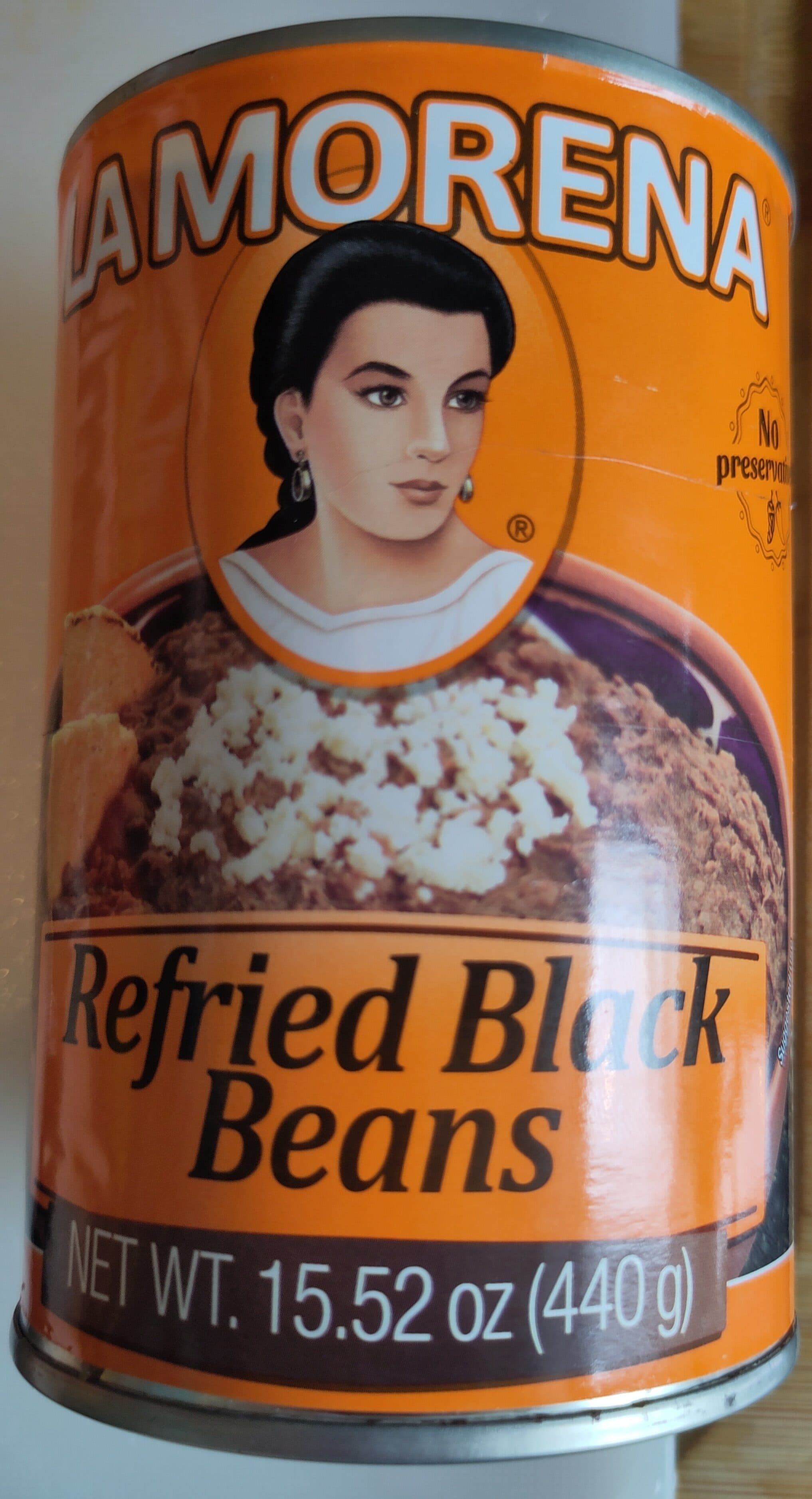 La Morena Refried black beans packshot