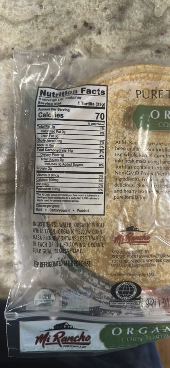 Mi Rancho Organic Corn Tortillas packshot