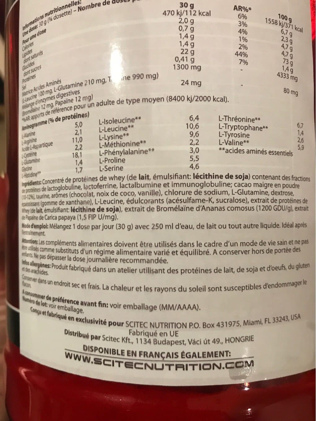 Scitec Nutrition 100% Whey Protein Professional - Chocolat Coco - 9 packshot
