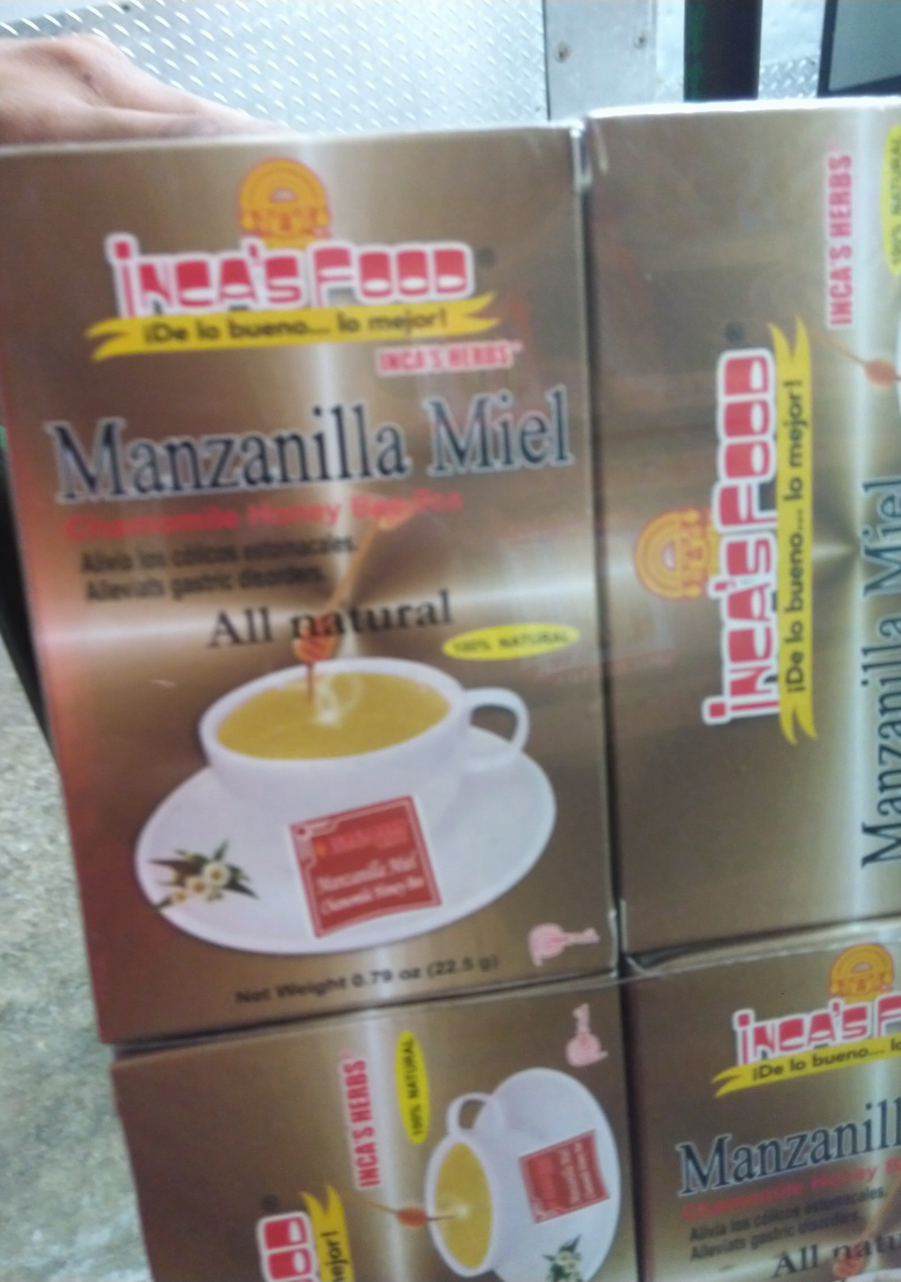 Inca's Herbs Manzanilla miel tea bags packshot