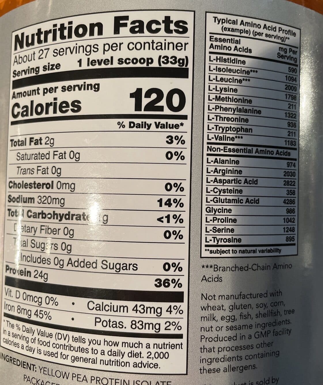 now SPORTS PEA PROTEIN PROTEIN POWDER packshot