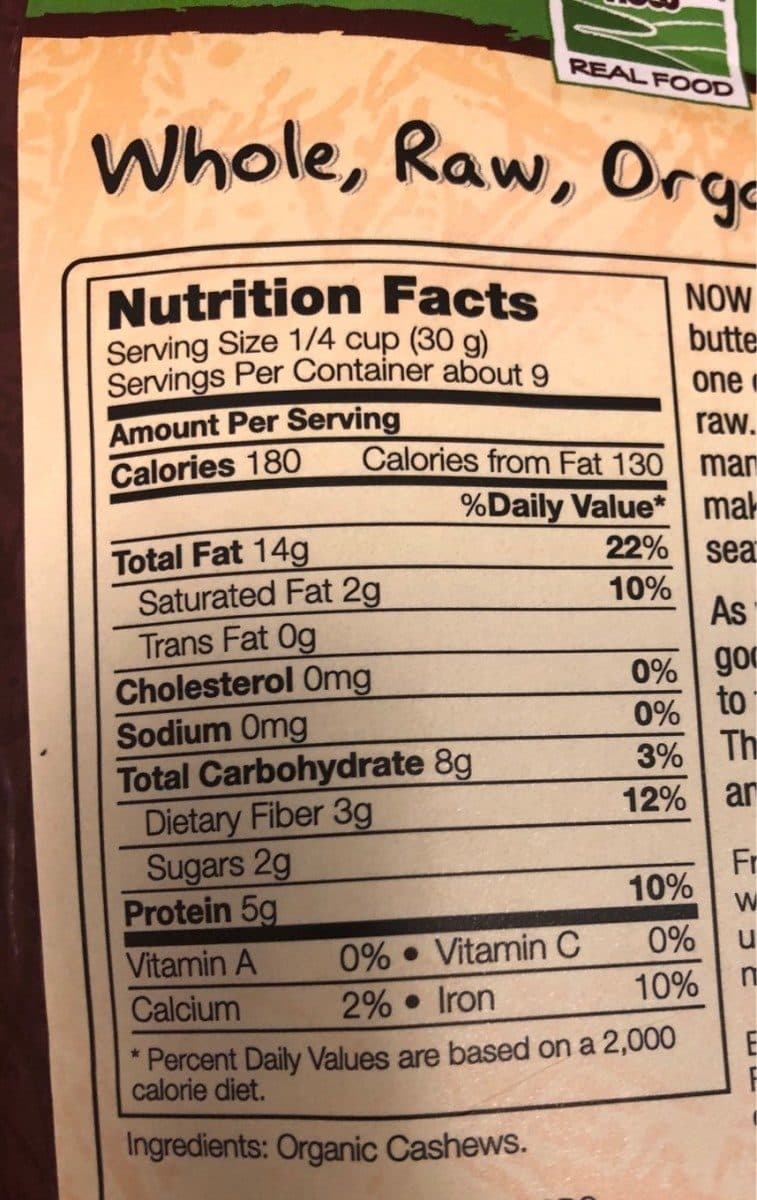 NOW® Real Food Organic Whole, Raw Cashews Unsalted packshot