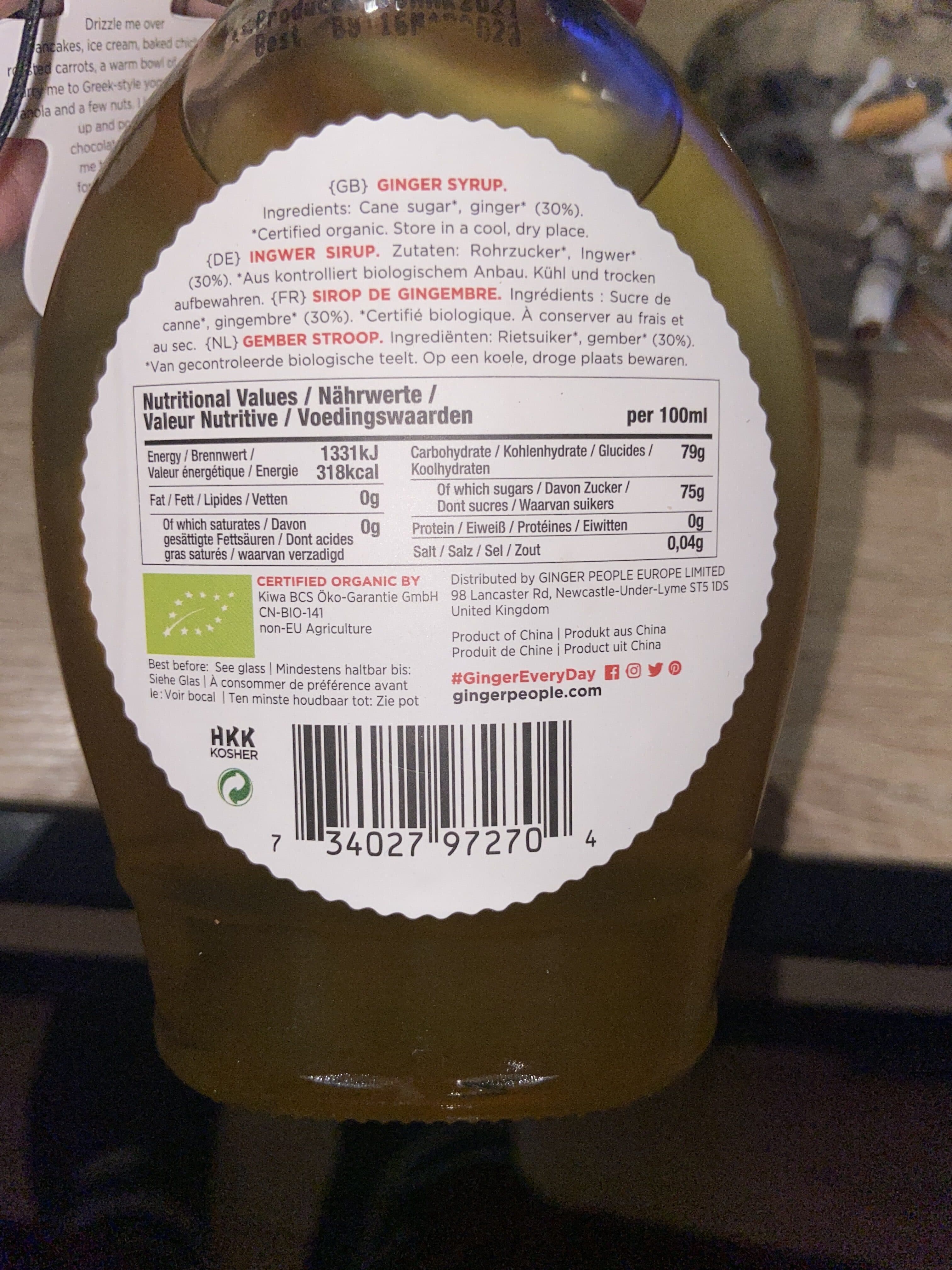 Open Food Facts Ginger Syrup packshot
