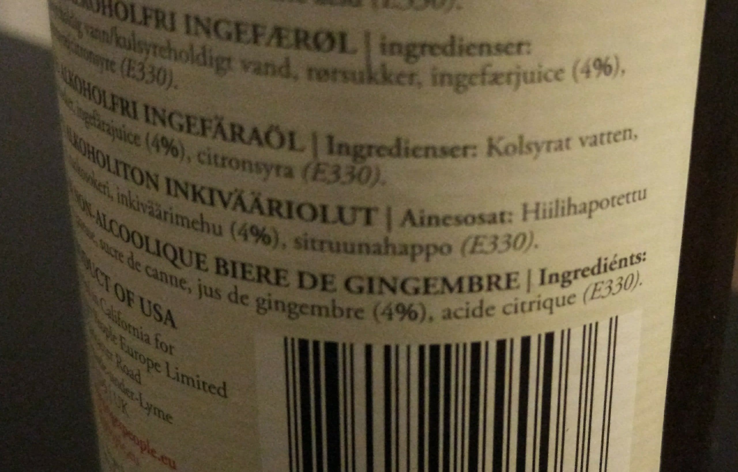 The co operative Inkivääriolut, Bottoms Up! packshot