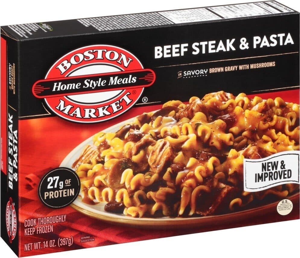 Boston Market Home style meals beef steak & pasta packshot