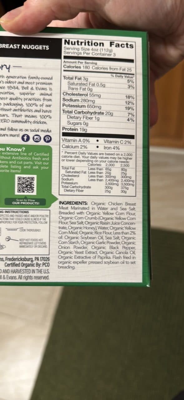 Bell & Evans Gluten Free Breaded Chicken Breast Nuggets packshot