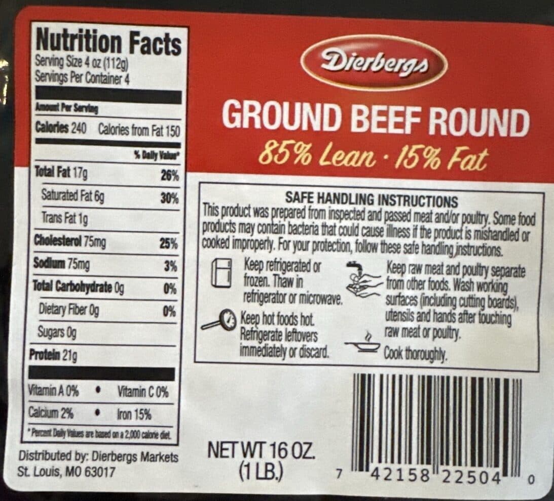Dierbergs Ground beef round packshot