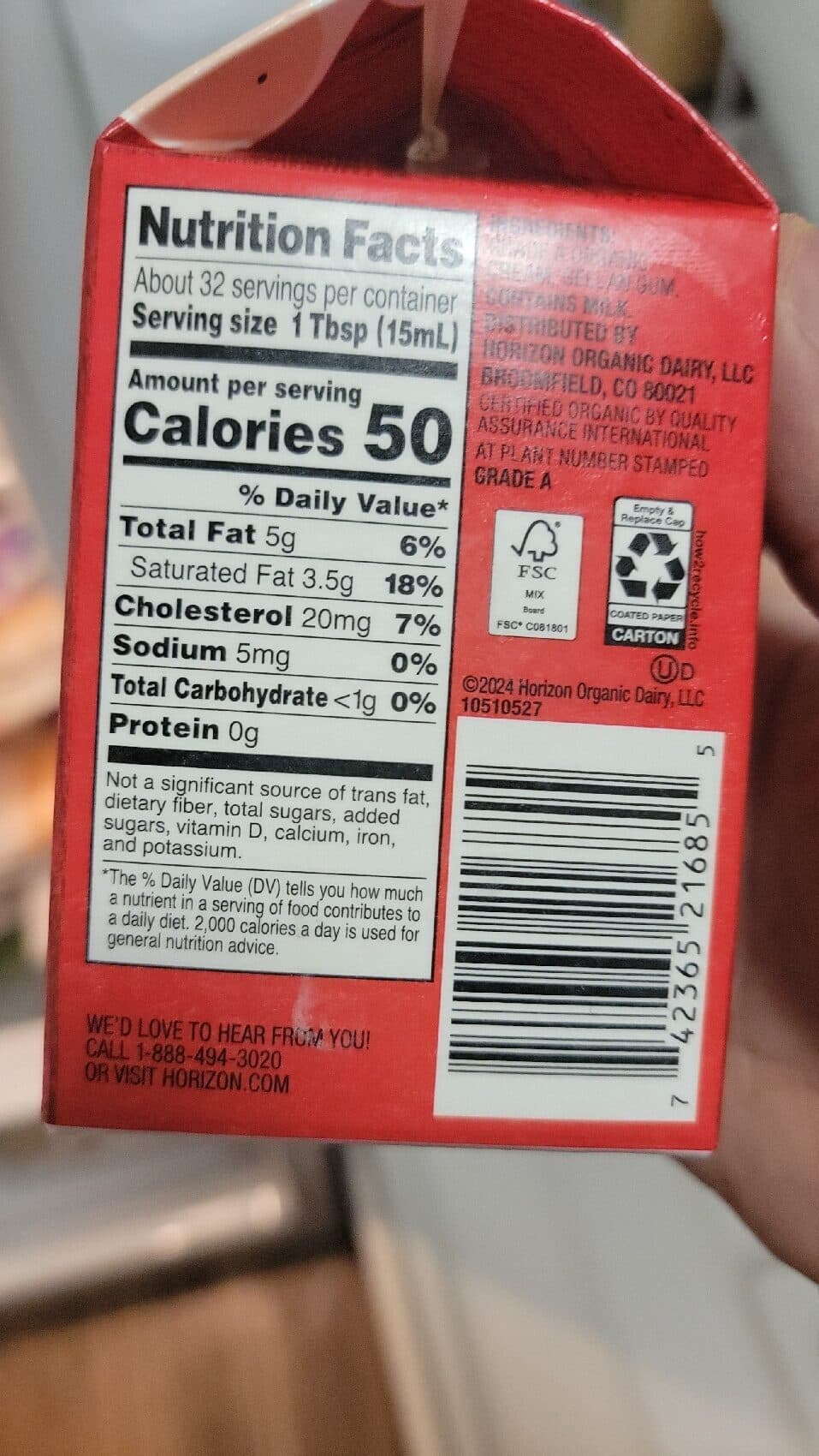 Horizon Organic Heavy Whipping Cream packshot