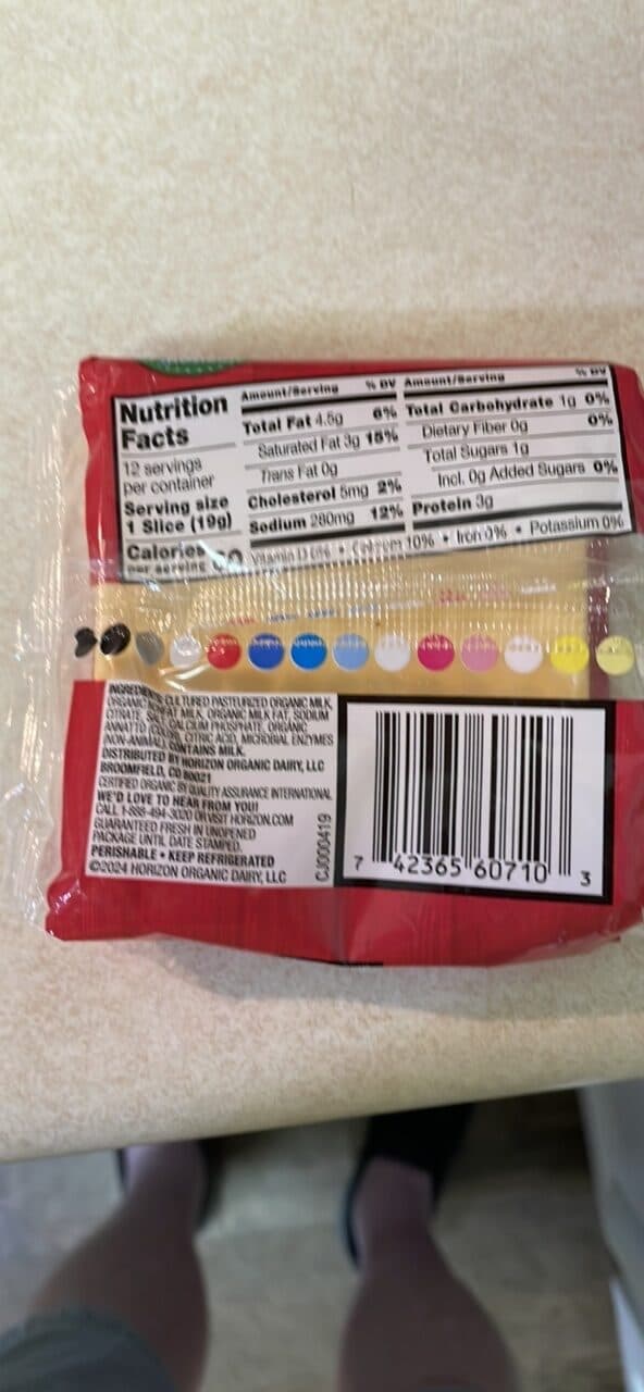 Horizon Organic ORGANIC AMERICAN SINGLES packshot