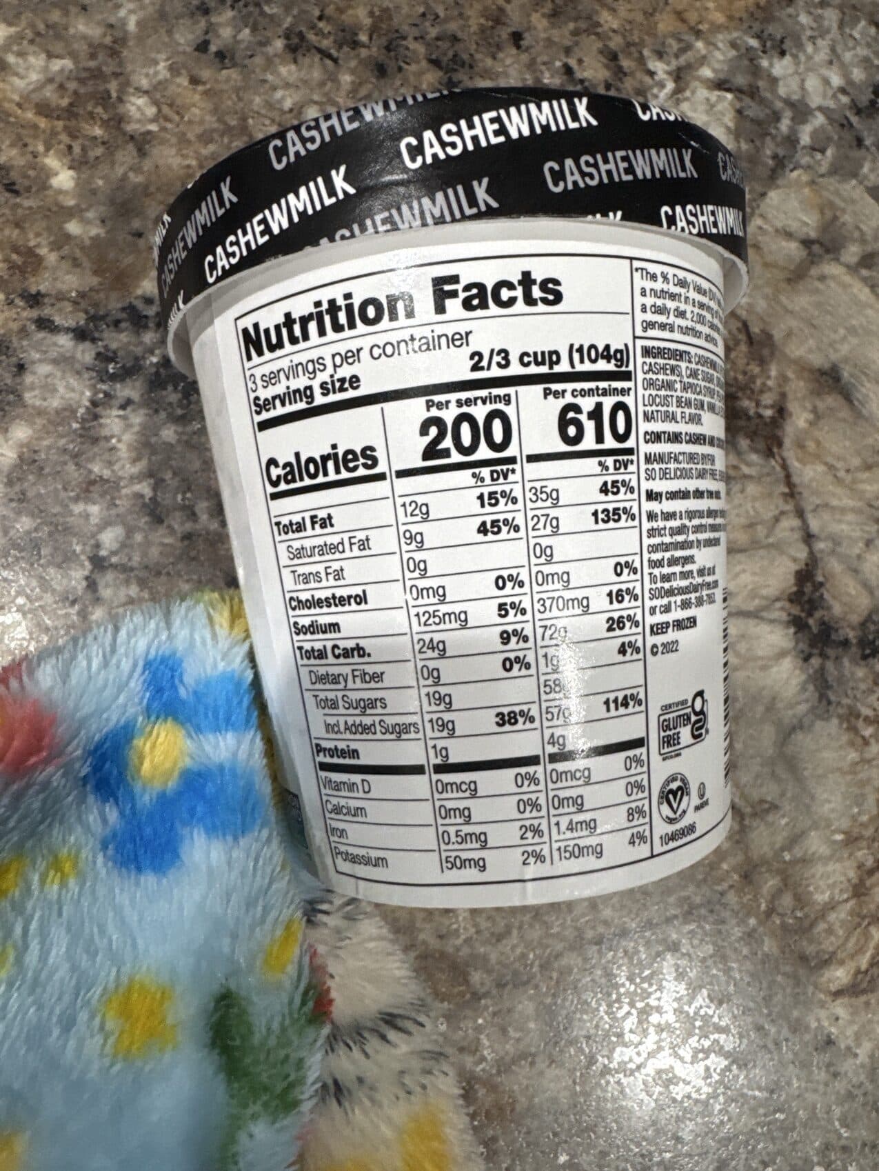 So Delicious Dairy Free Cashewmilk Non Dairy Frozen Dessert Very Vanilla packshot