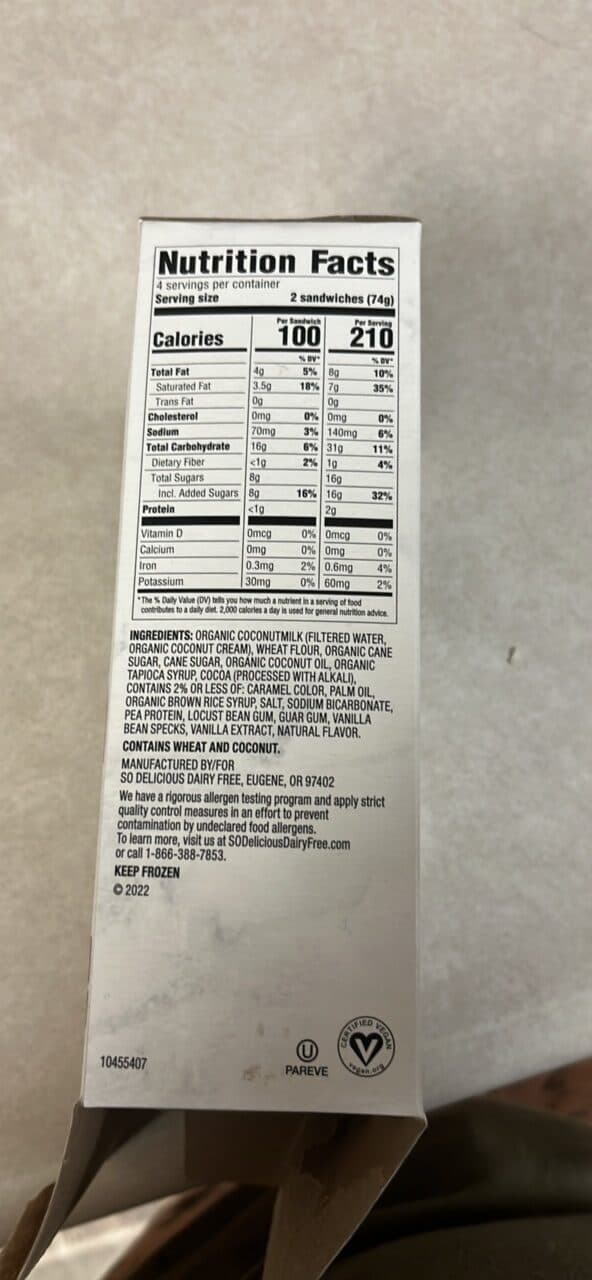 So Delicious Dairy Free vanilla bean sandwiches packshot