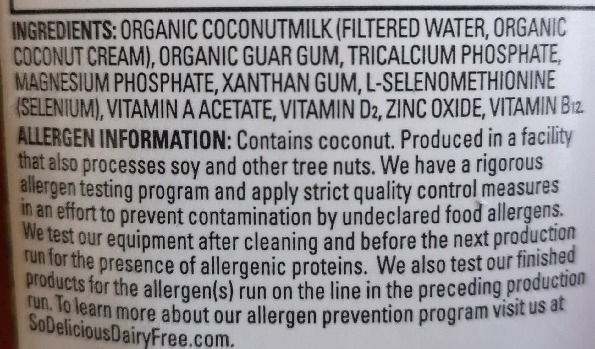 SO Delicious Organic Coconut Unsweetened Coconutmilk packshot
