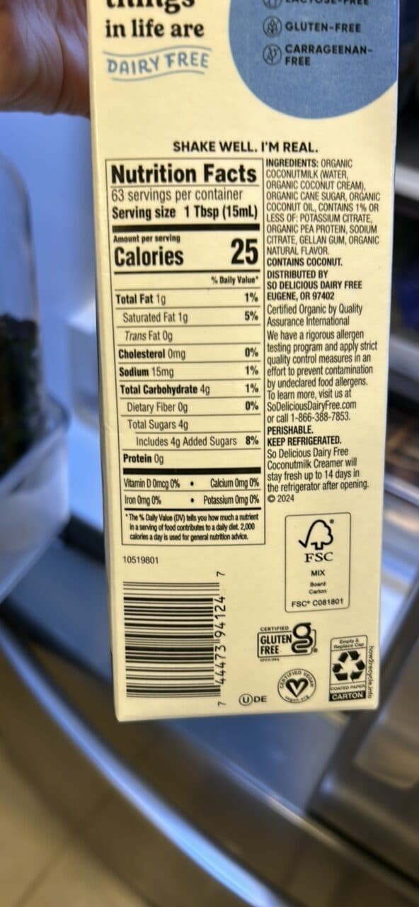 so delicious Organic creamer coconutmilk packshot
