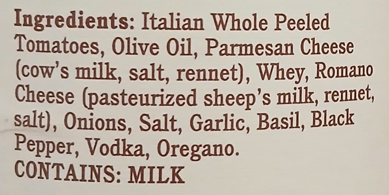 RAO'S HOMEMADE VODKA SAUCE packshot
