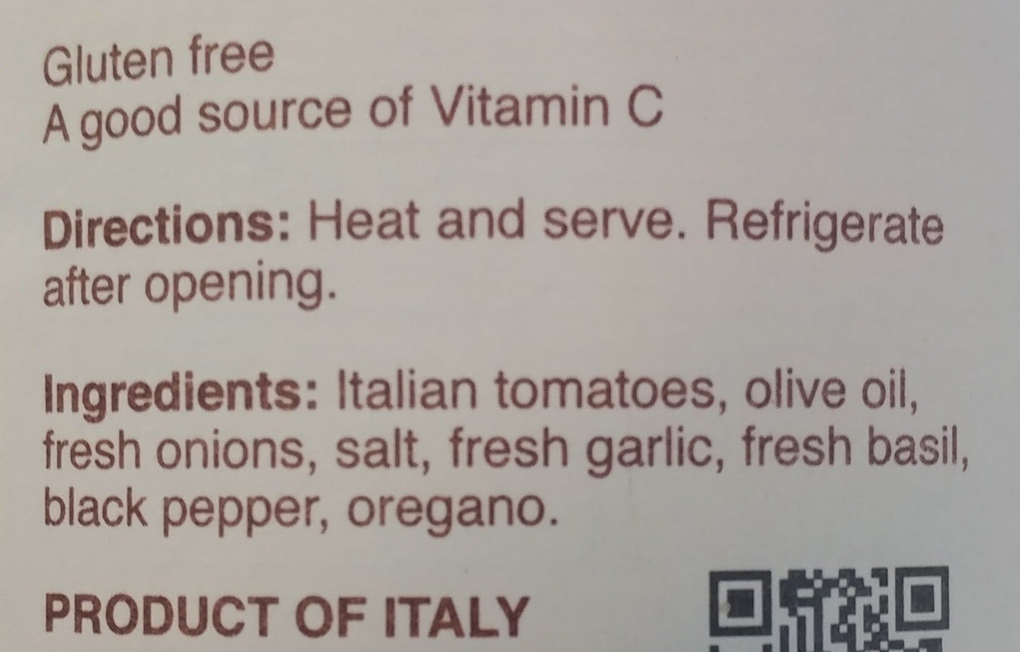 RAO'S HOMEMADE MARINARA packshot