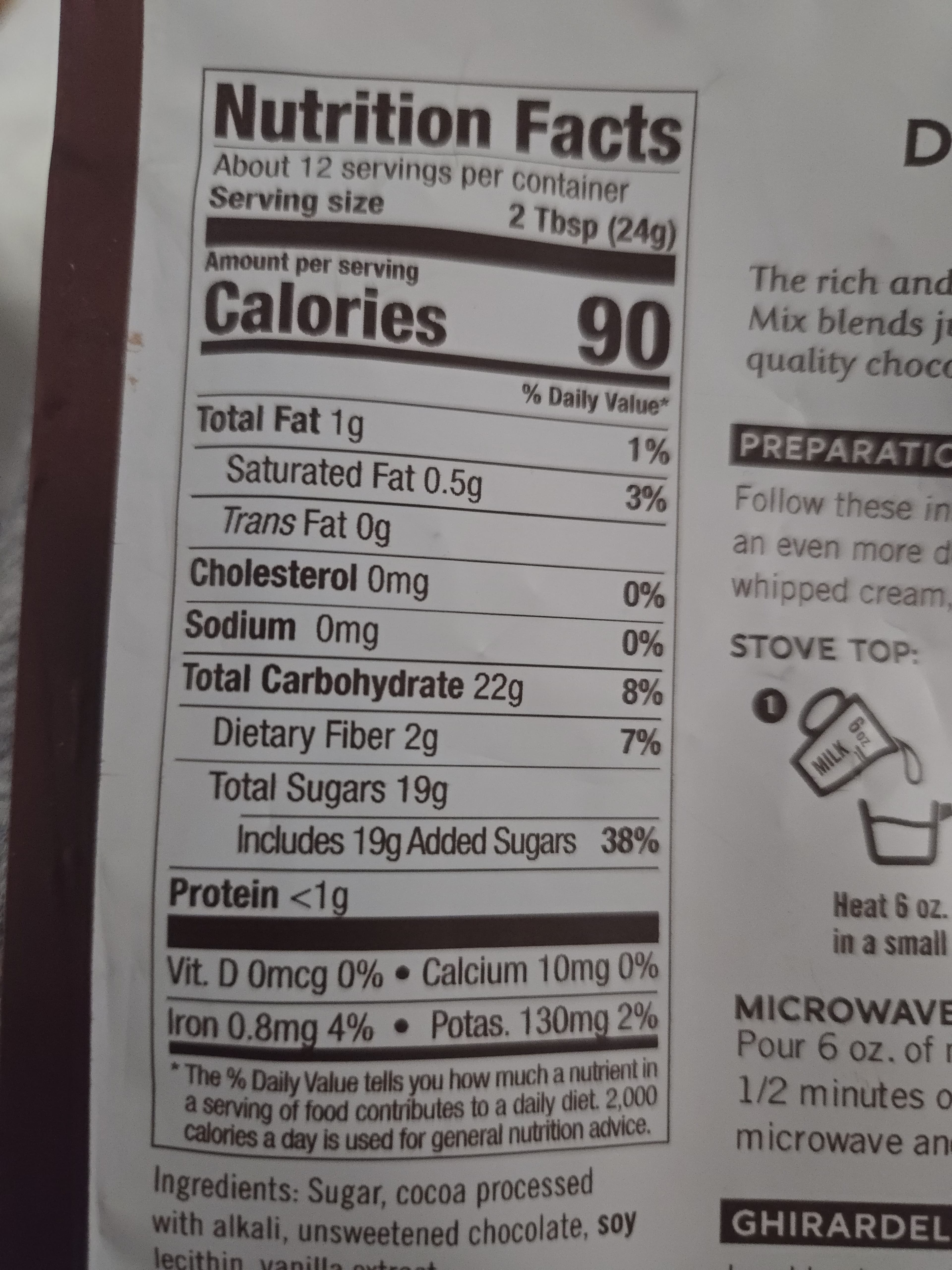 Ghirardelli Double chocolate hot cocoa mix, double chocolate packshot