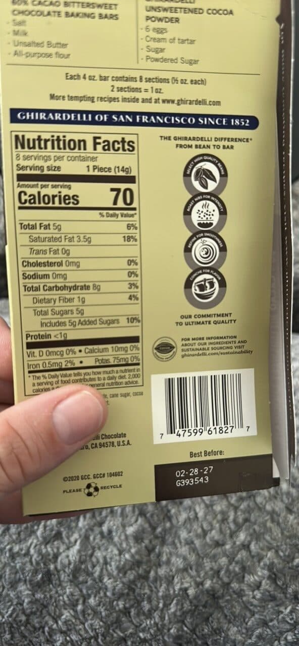 Ghirardelli 60% Cacao Bittersweet Chocolate packshot