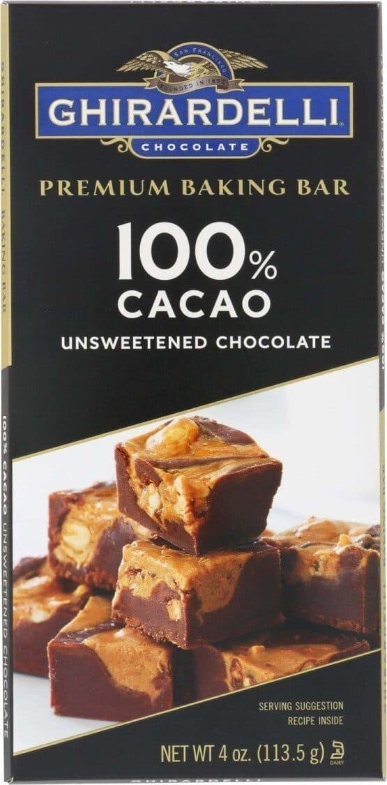 Ghirardelli Cacao unsweetened chocolate premium baking bar packshot