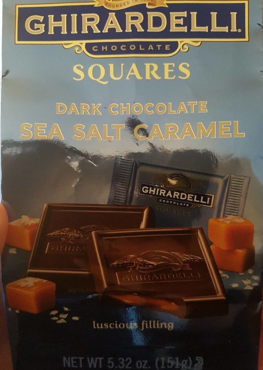 Ghirardelli Dark And Sea Salt Caramel Chocolate Square Caddy packshot