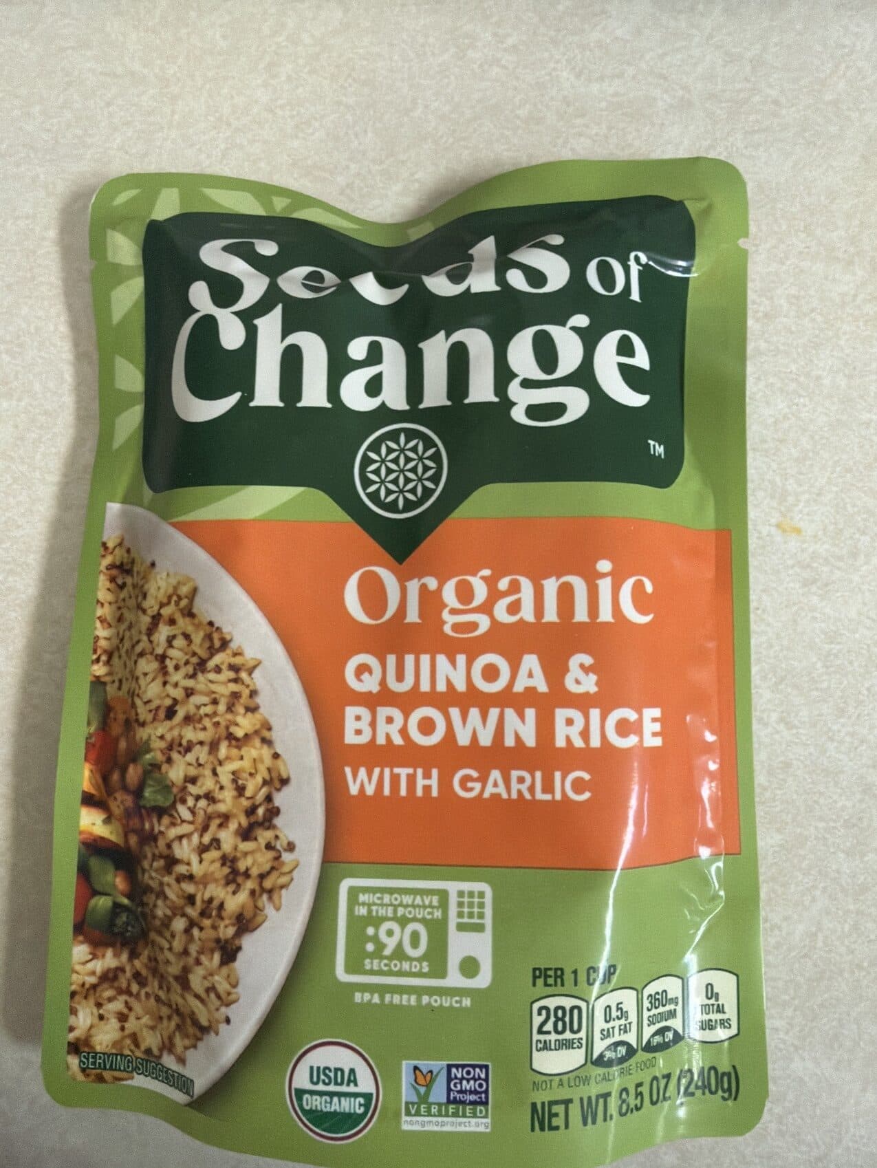 Seeds of Change Organic Quinoa & Brown Rice with Garlic packshot