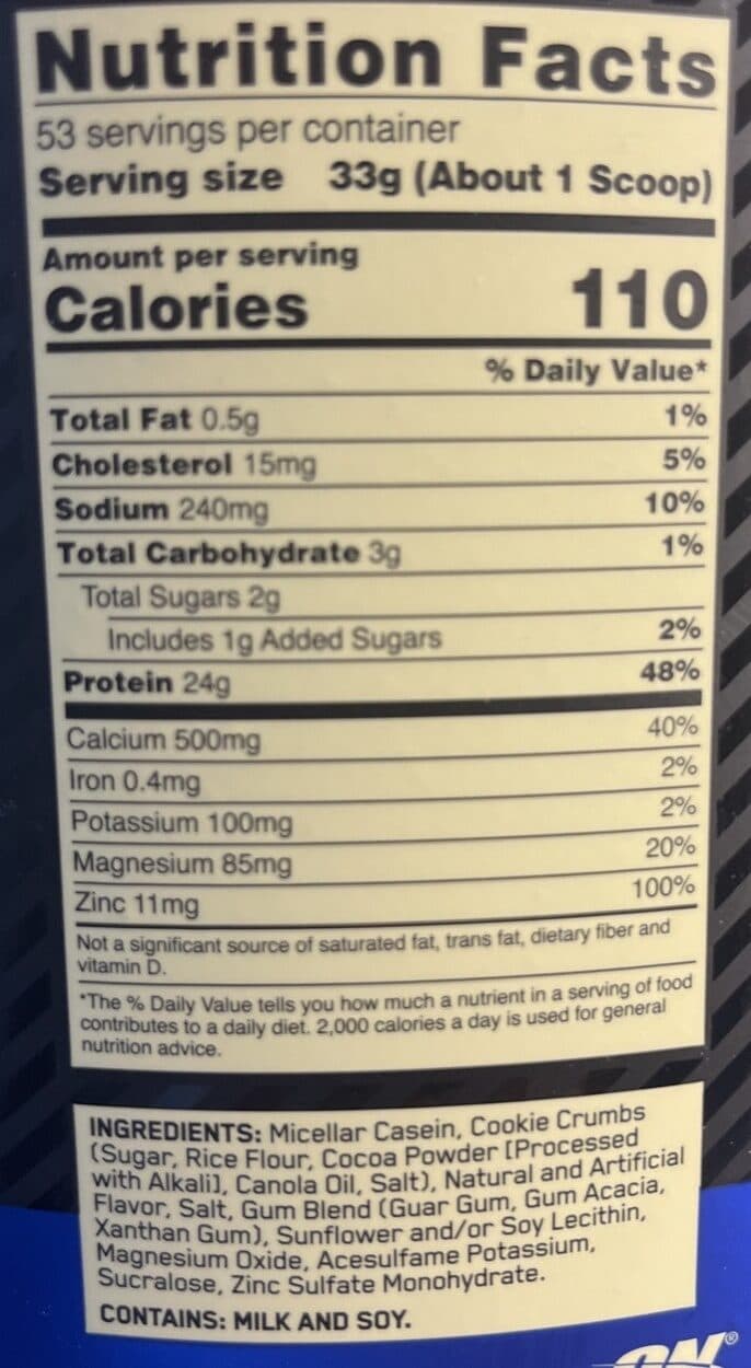 Optimum Nutrition Gold standred protein powder drink mix packshot