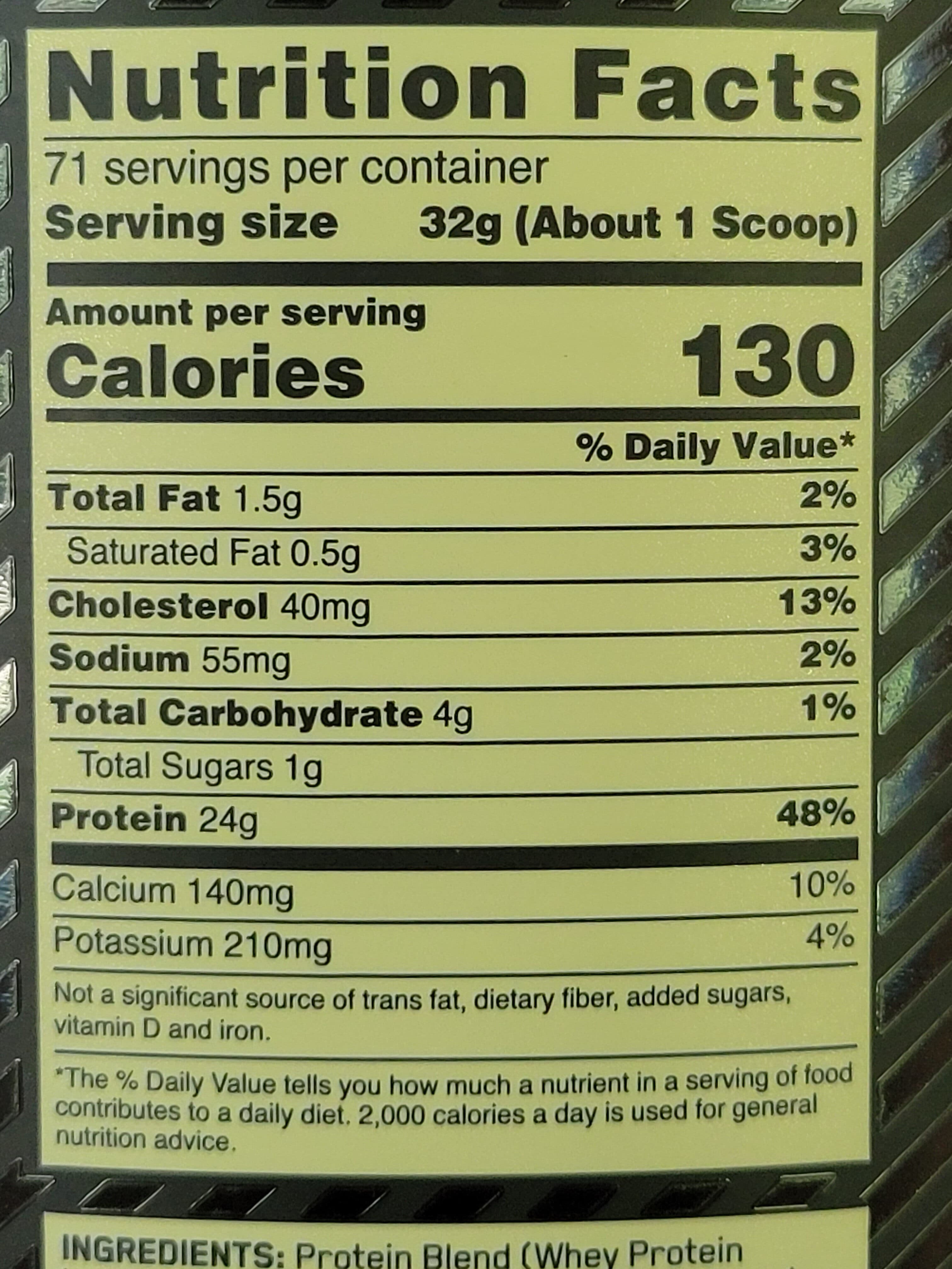 Optimum nutrition whey protein packshot