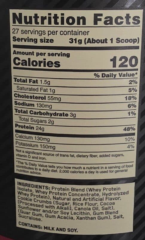 Optimum Nutrition 100% Whey Gold Standard packshot