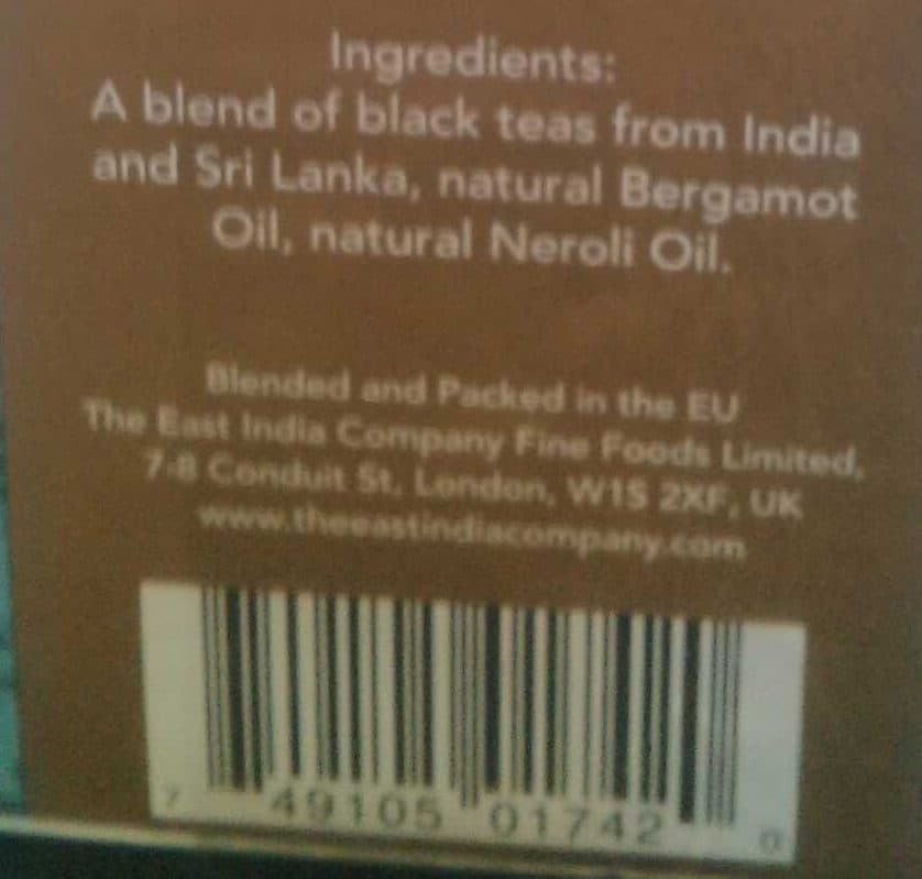 Open Food Facts Earl Grey packshot