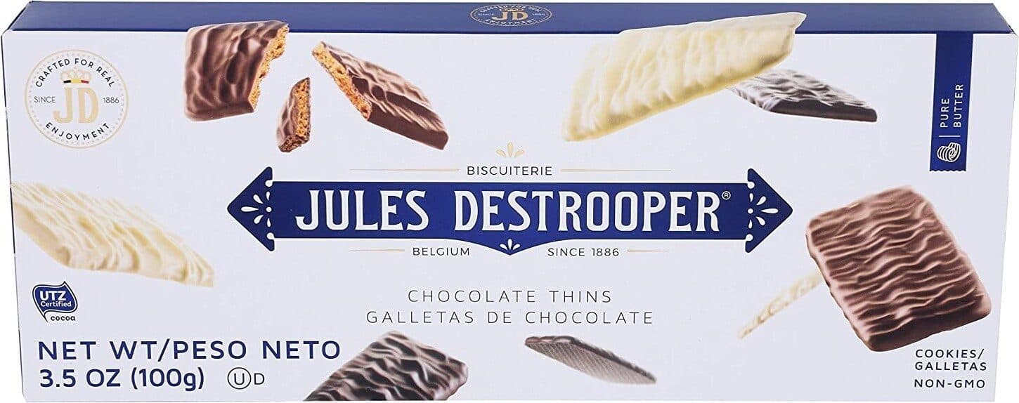 Jules Destrooper Belgian chocolate thins packshot